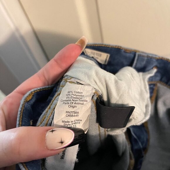 Madewell Womens Dark Wash Lightly Distressed High Riser Skinny Jeans Size 28 - Picture 7 of 10